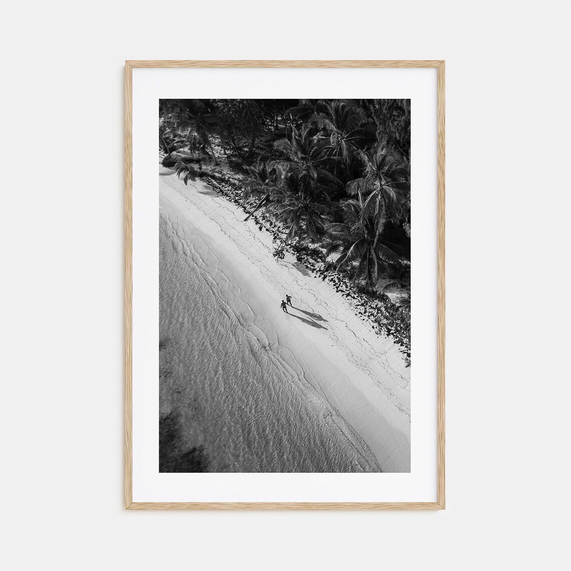 Dominican Republic No 2 Black And White Aerial Beach Palm Poster