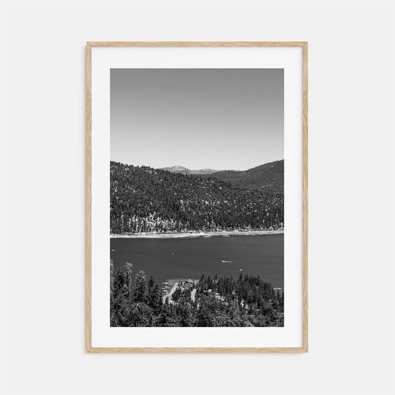 Big Bear Lake Photo Poster Print Big Bear Lake Black And White Wall Art Big Bear Lake Wall Photography Big Bear Lake Travel Map Poster