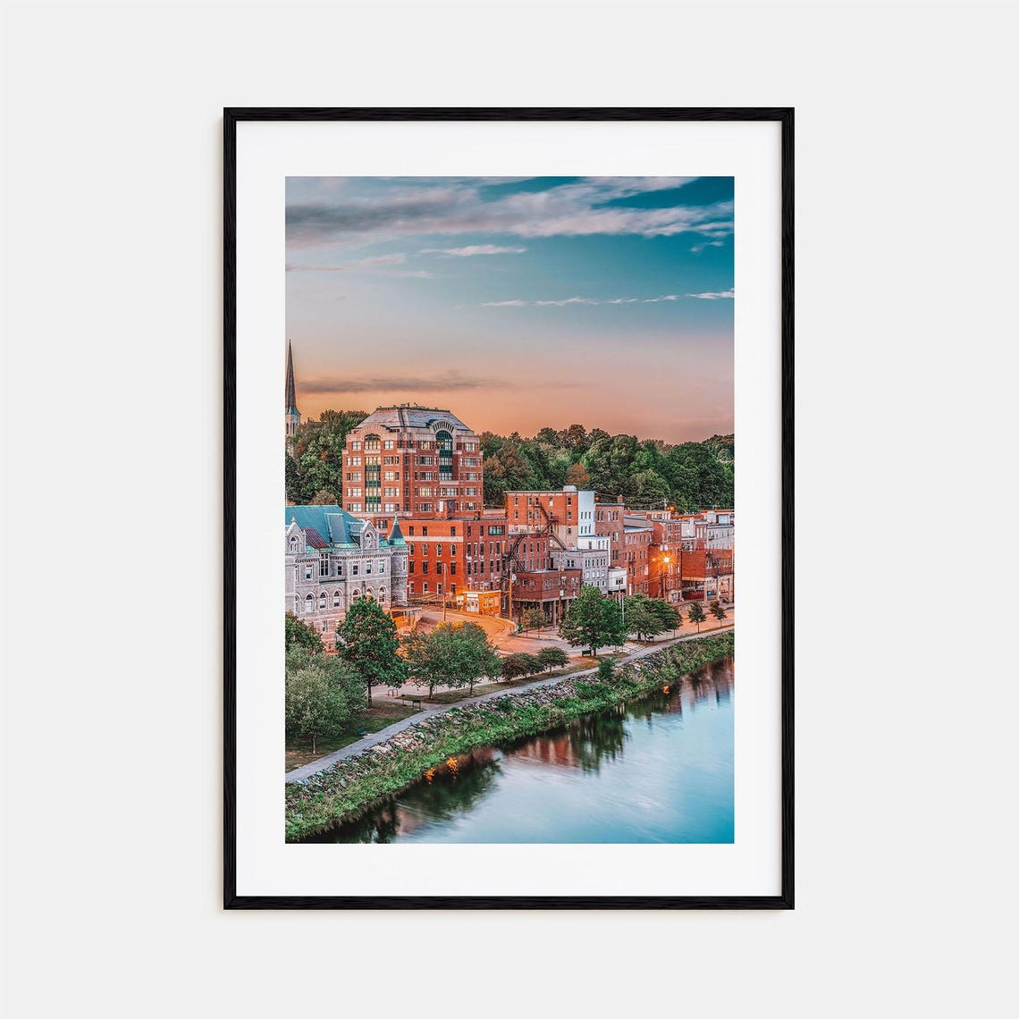 Augusta Historic Riverfront Brick Buildings At Dusk Photo Poster