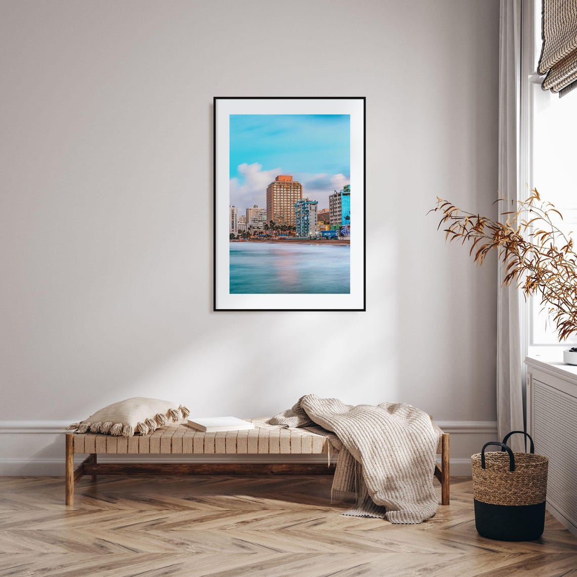 San Juan Puerto Rico Beachfront Skyline Palm Shore City Poster - Image 2