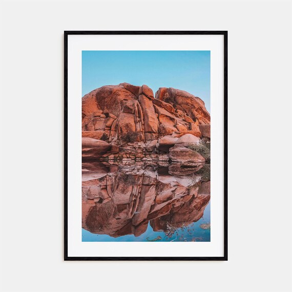 Joshua Tree National Park Red Rock Mirror Reflection Desert Poster