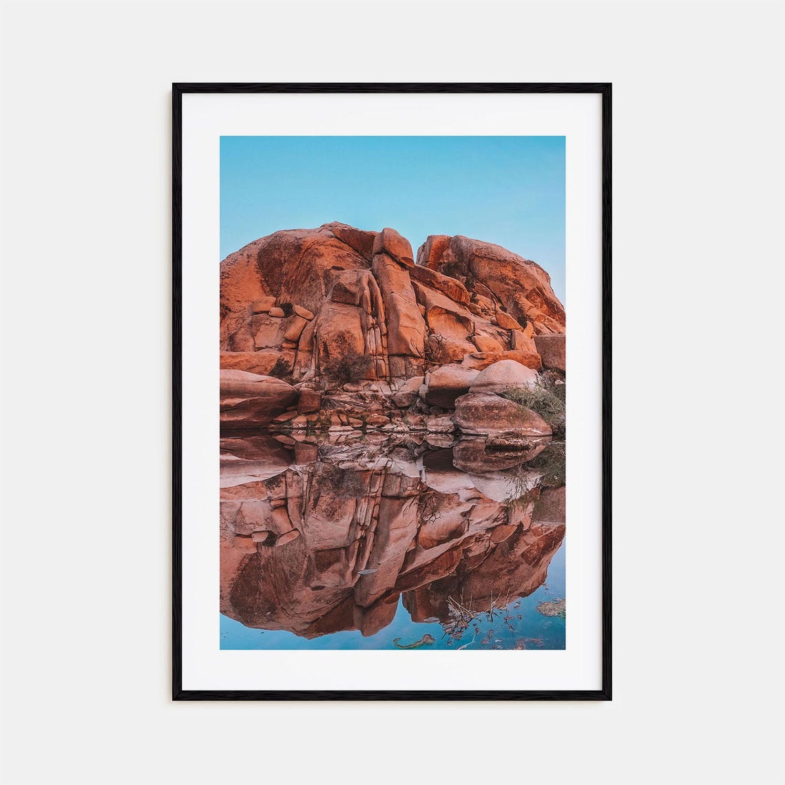 Joshua Tree National Park Red Rock Mirror Reflection Desert Poster