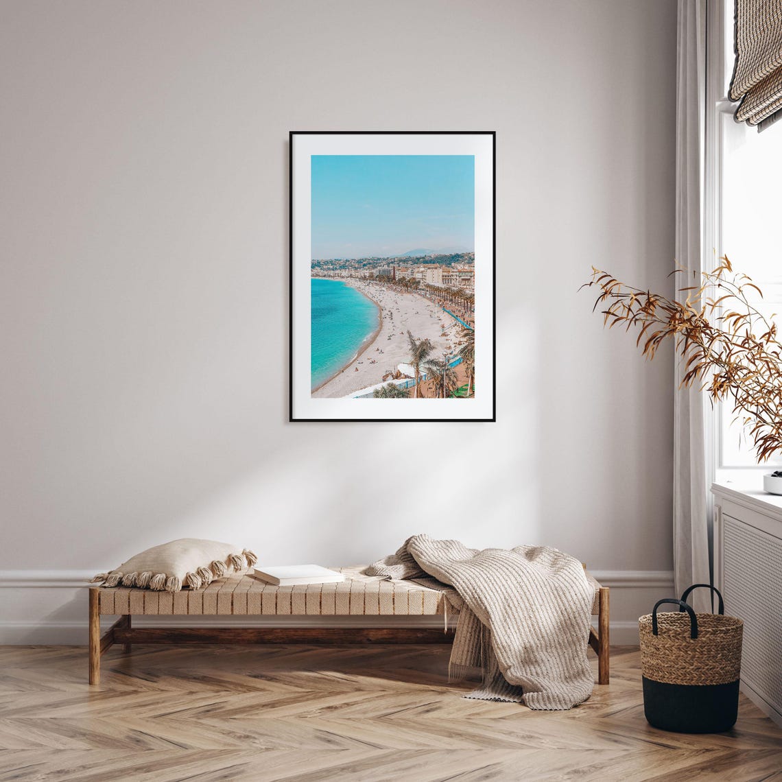 Nice France Promenade Beach Turquoise Sea Crowded Shore Aerial Poster - Image 2