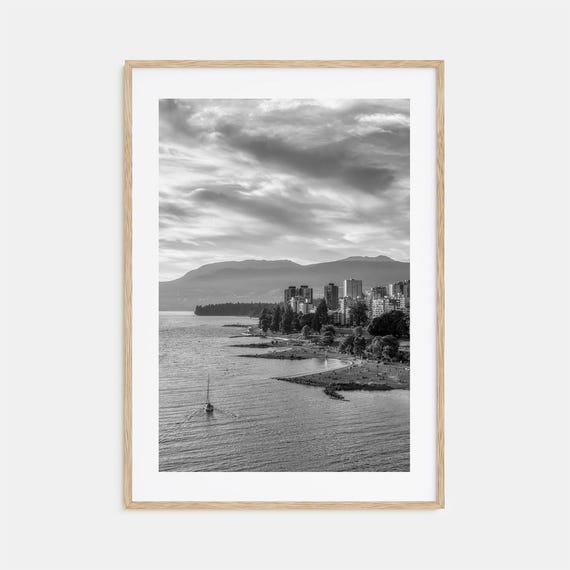 Vancouver Black And White Travel Poster, Canada