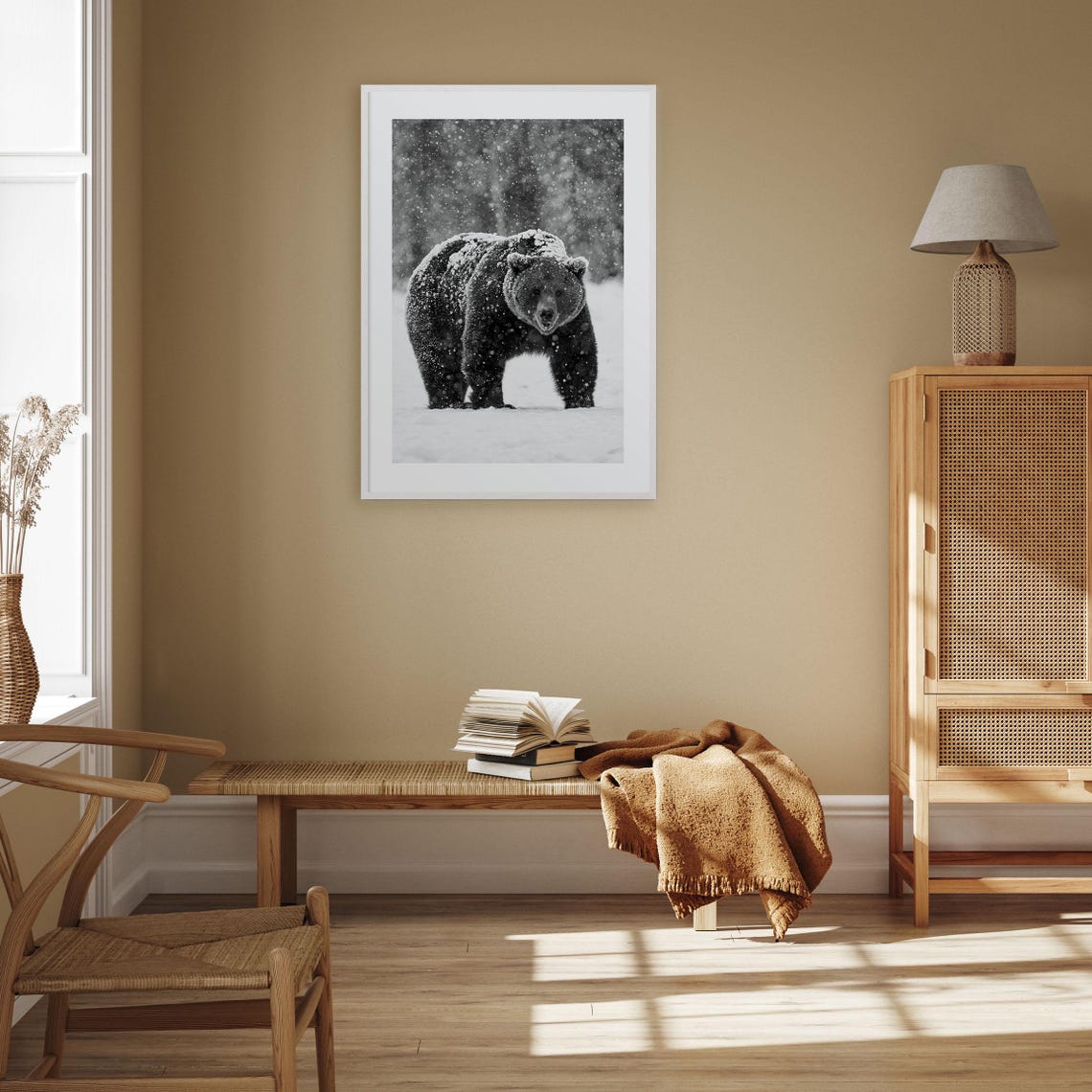Bear Photo Poster Print No 2 Bear Black And White Wall Art Bear Wall Photography Bear Travel Bear Map Poster - Image 3