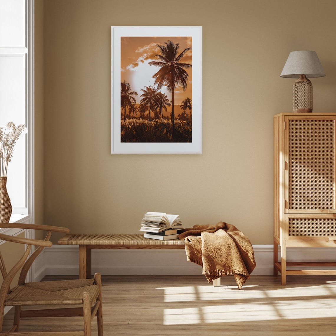 Cape Verde Sunset Poster Palm Tree Silhouettes Golden Island Glow - Image 3