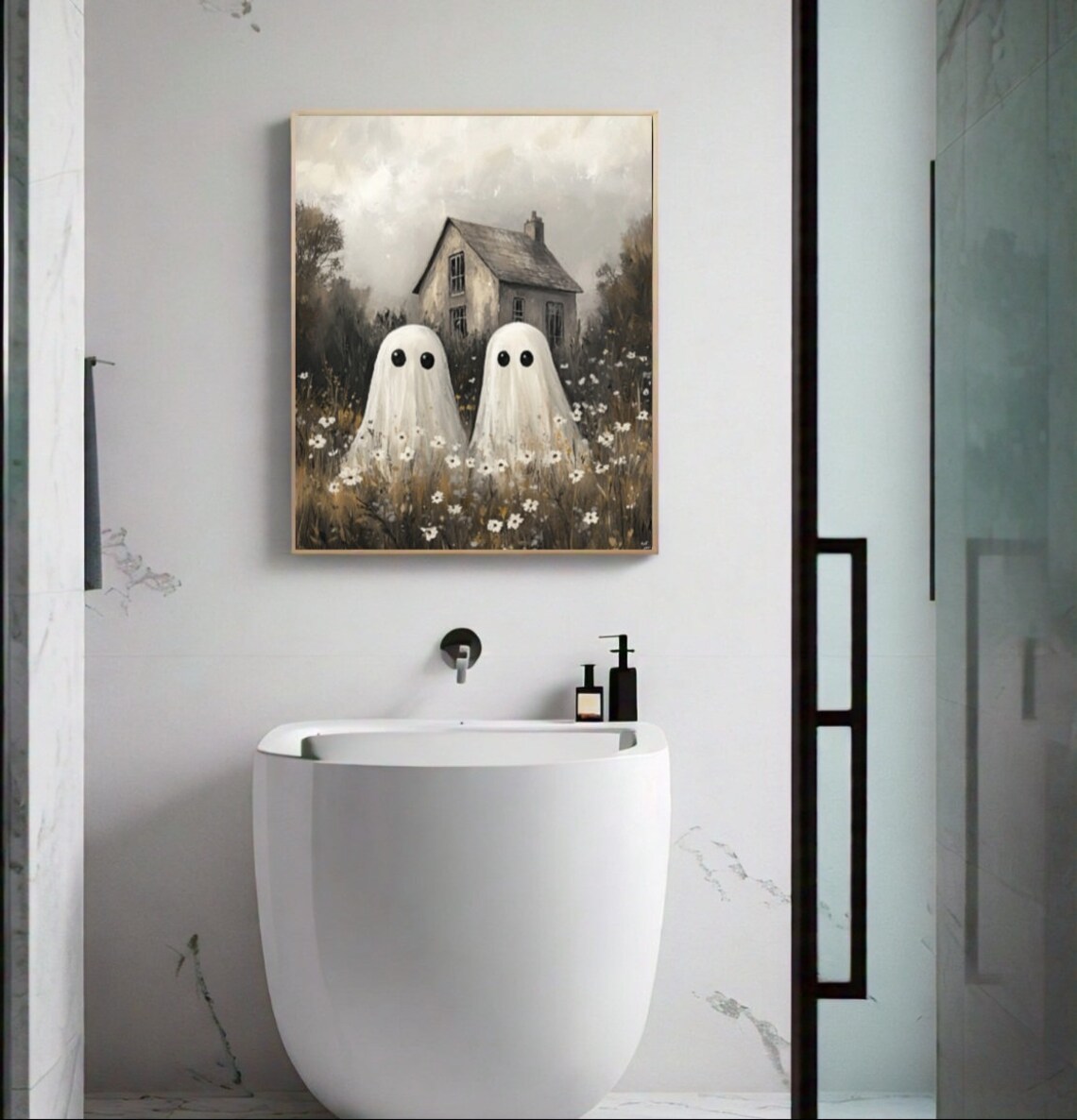 Ghosts Halloween Decor, Spooky Vintage Poster - Image 2