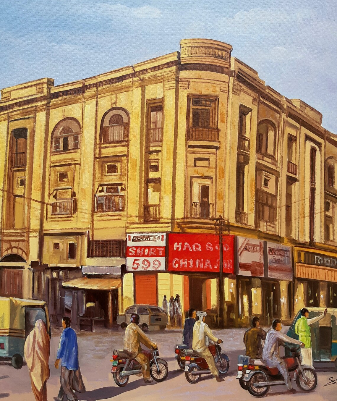 Old Karachi City Travel Poster, Oil-Painting Style - Image 3