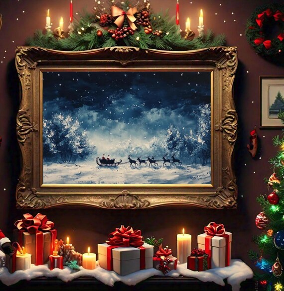 Winter Print Christmas Art Print Snowy Winter Print Christmas Wall Art Moody Wall Art Prints Wall Art