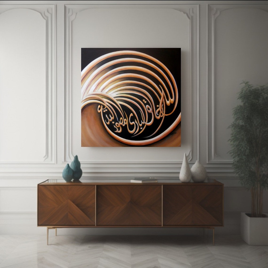 Names Of Allah Islamic Wall Art Original Painting Painting On Islamic Calligraphy Large Oil Painting Islamic Gifts For Home Decor - Image 3