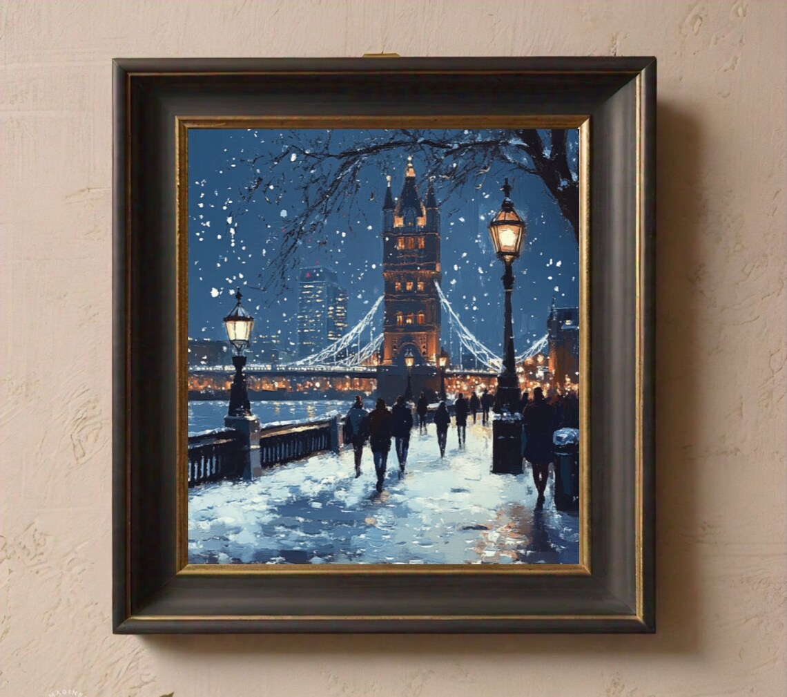 Christmas London Vintage Poster, Holiday Wall Art - Image 2