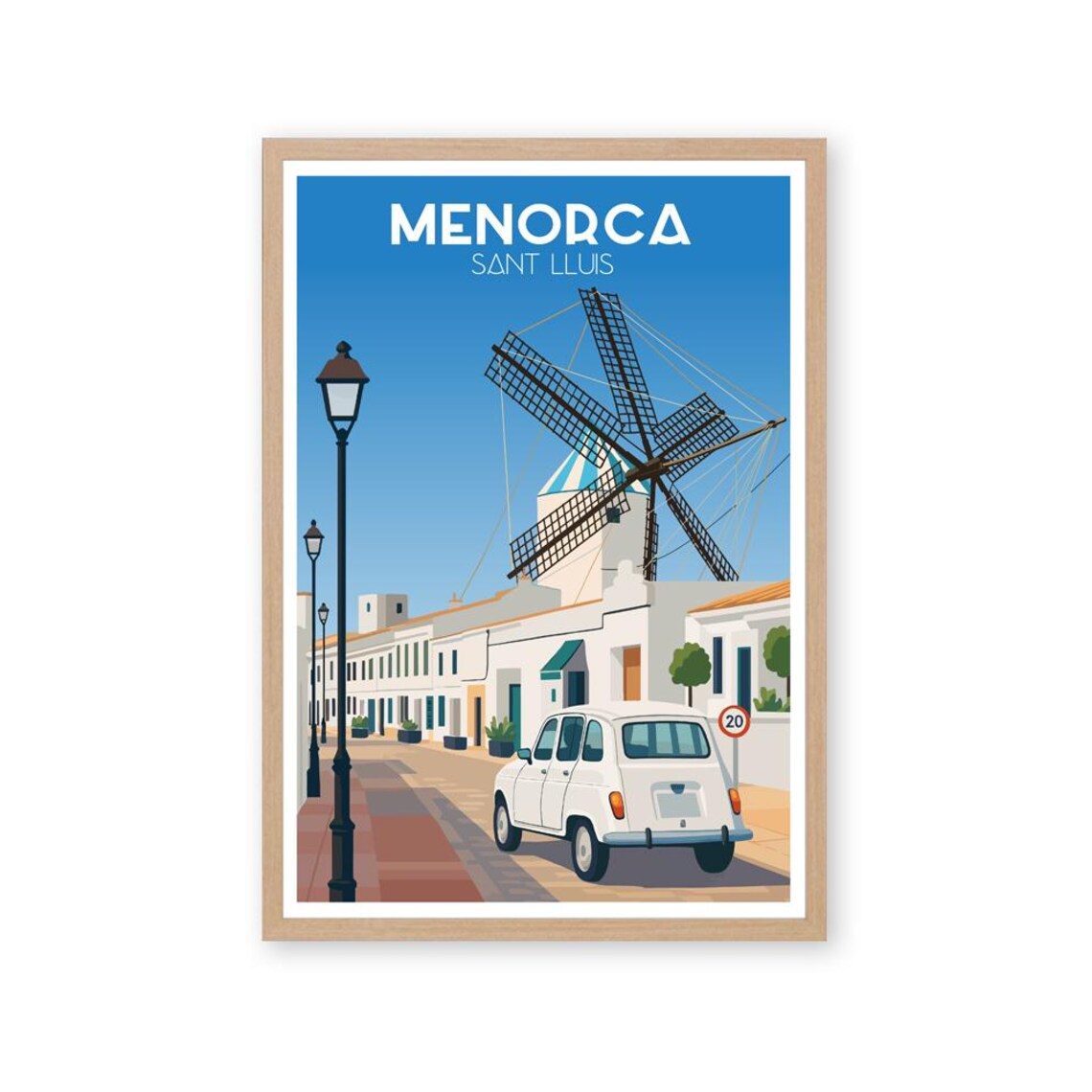 Menorca Poster, Vintage Travel Illustration