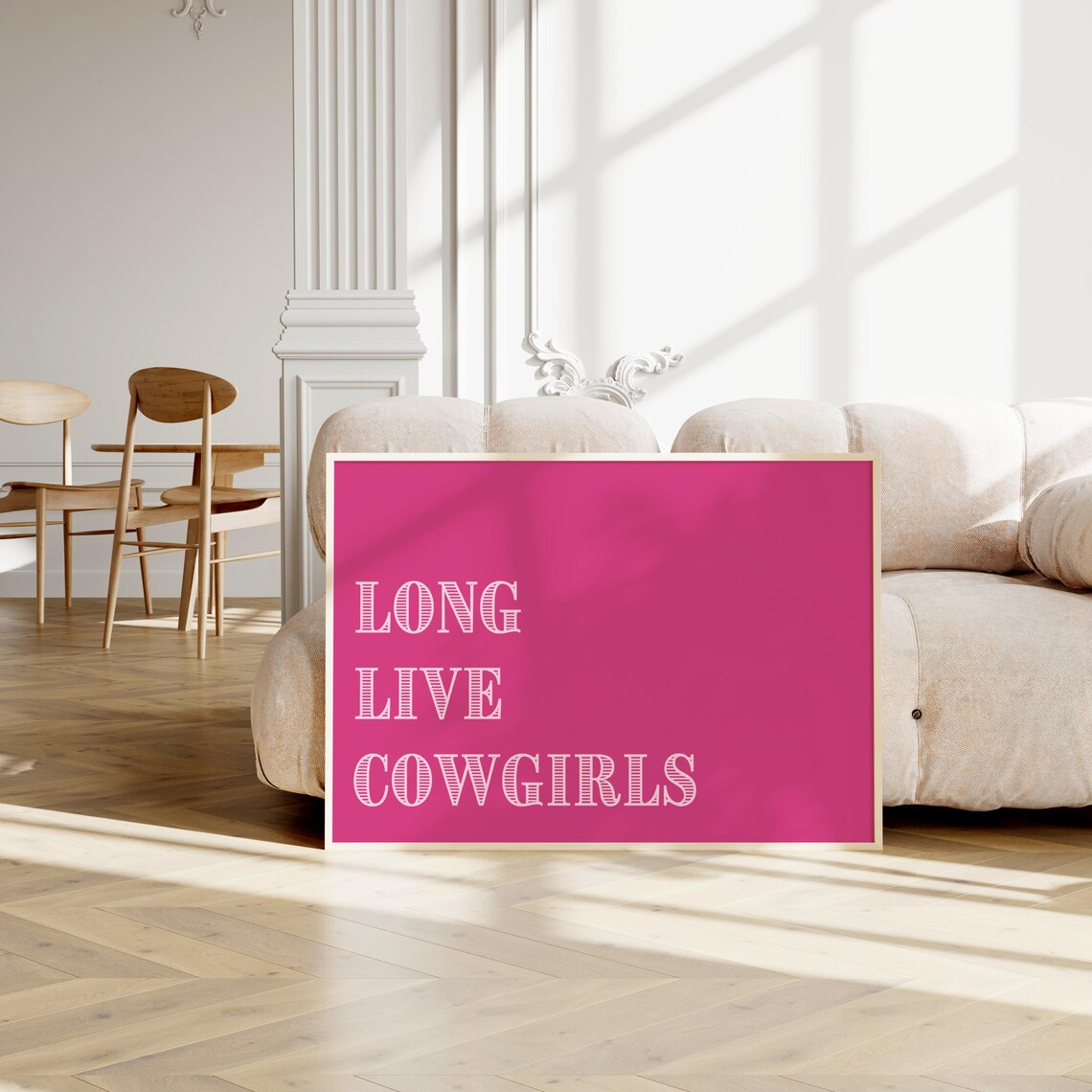 Long Live Cowgirls Hot Pink Western Typography Dorm Room Poster - Image 2