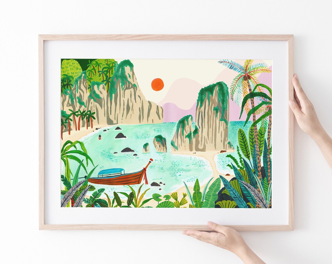 Phi Phi Islands Thailand Travel Poster, Coastal Decor - Image 5