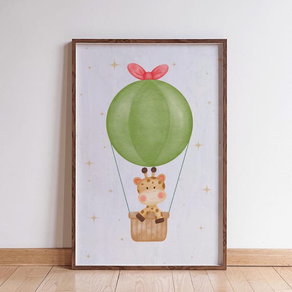 Hot Air Balloon With Animals, Nursery Decor