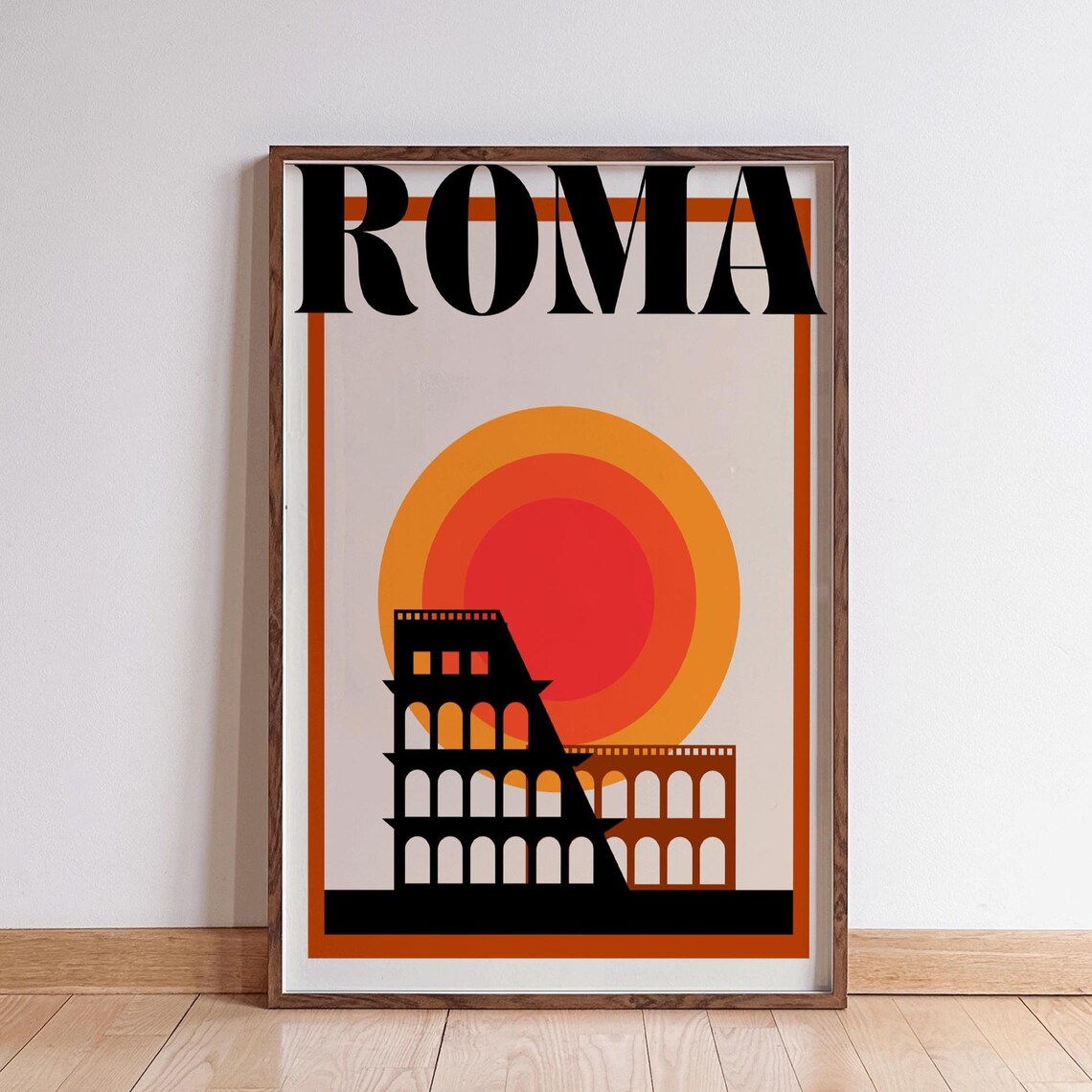 Roma Colosseum Italy Vintage Travel Poster