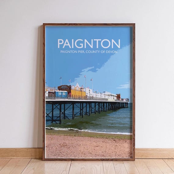 Paignton Pier Poster, British Coastline