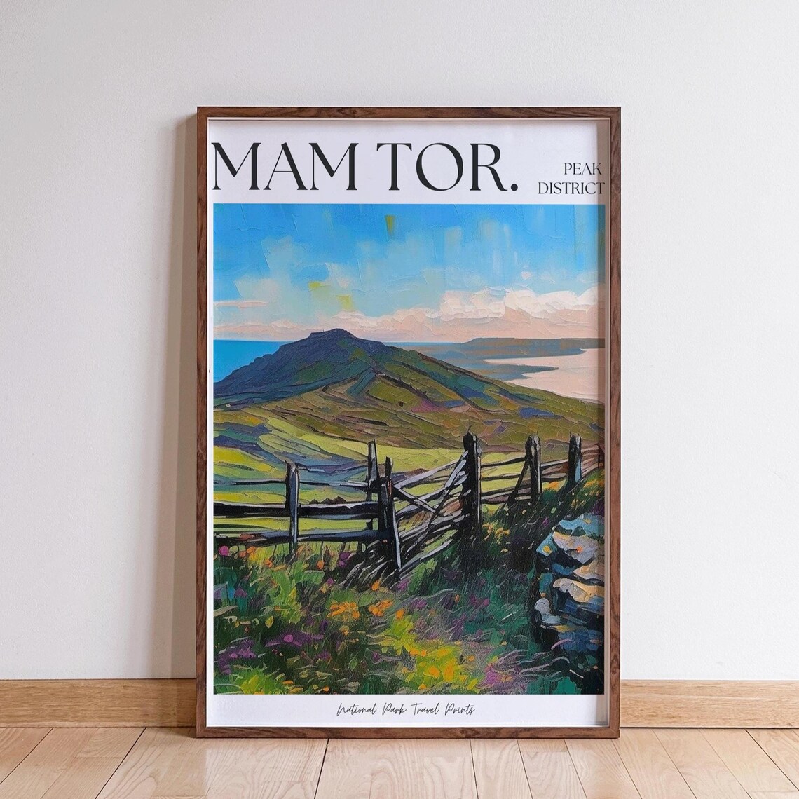 Mam Tor Peak District - Vintage Travel Poster