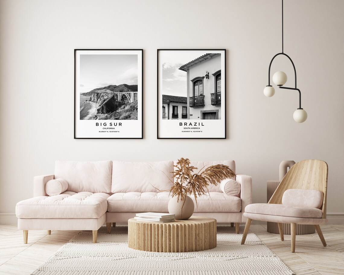 Brazil South America Colonial Town Street Black White Poster - Image 2