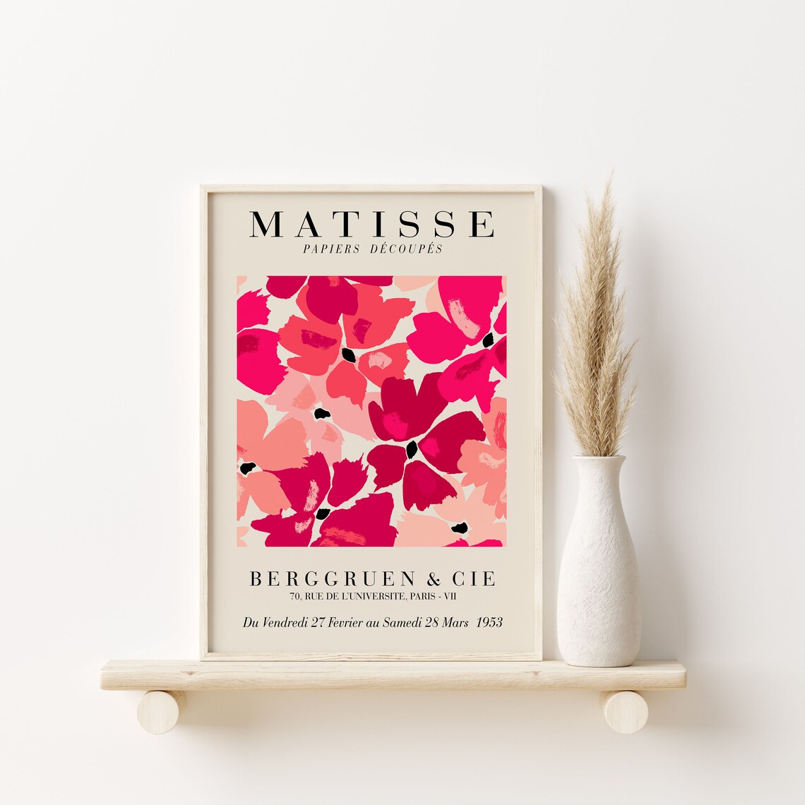 Matisse Bold Magenta Poppy Flower Papiers Decoupes Exhibition Poster - Image 3