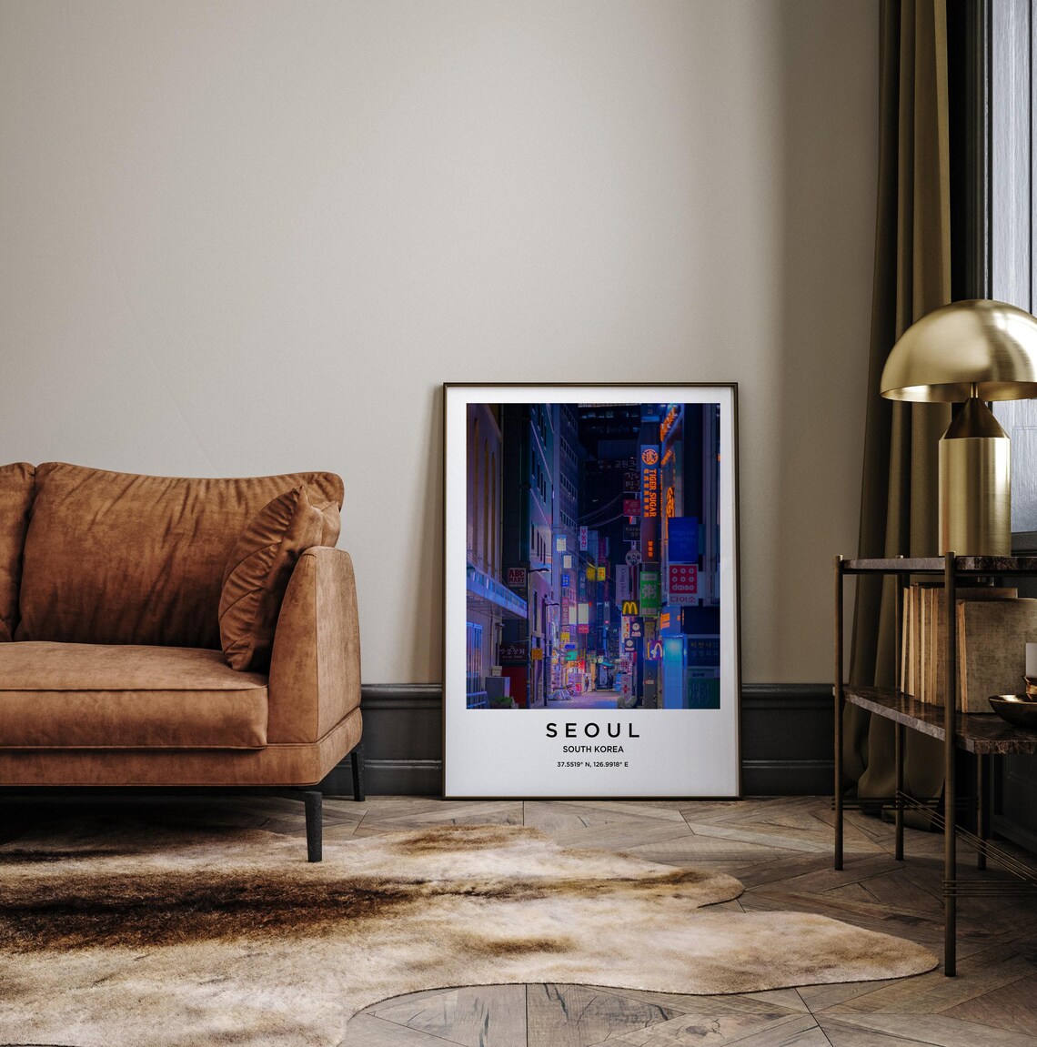 Seoul South Korea Neon Lit Night Street City Signs Photo Poster - Image 3
