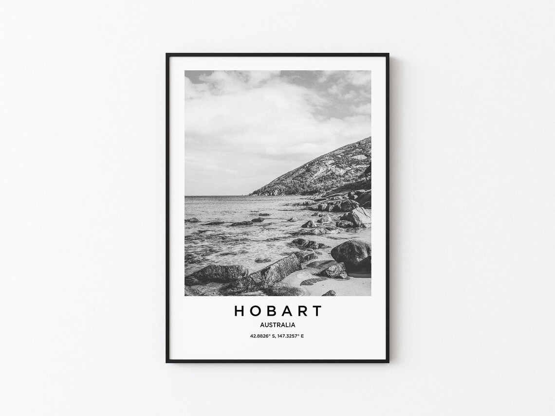 Hobart Travel Poster, Hobart Map Art Print