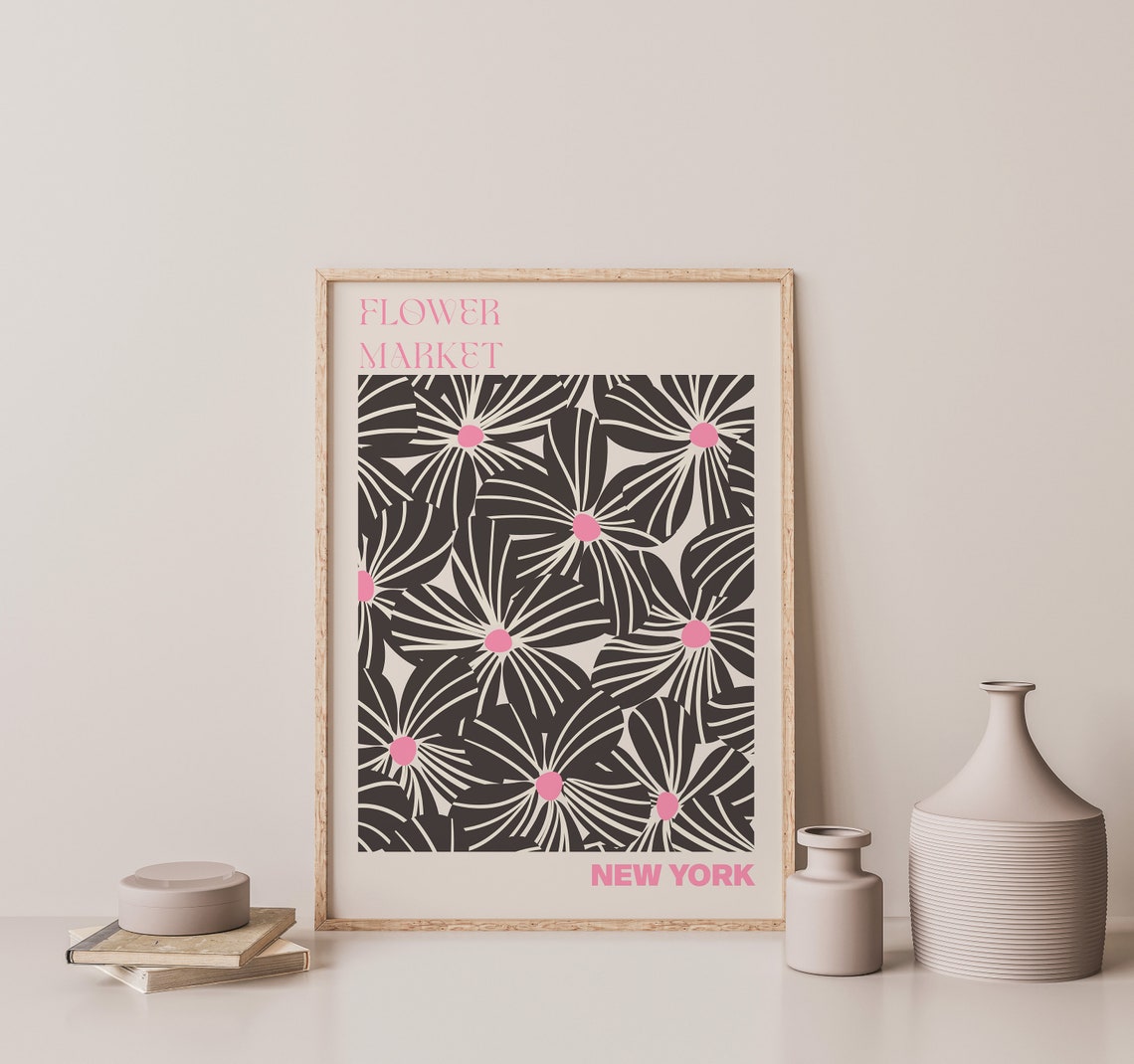 New York Poster Personalised Travel Poster New York Flower Market Print Floral Wall Decor America Travel Poster - Image 3