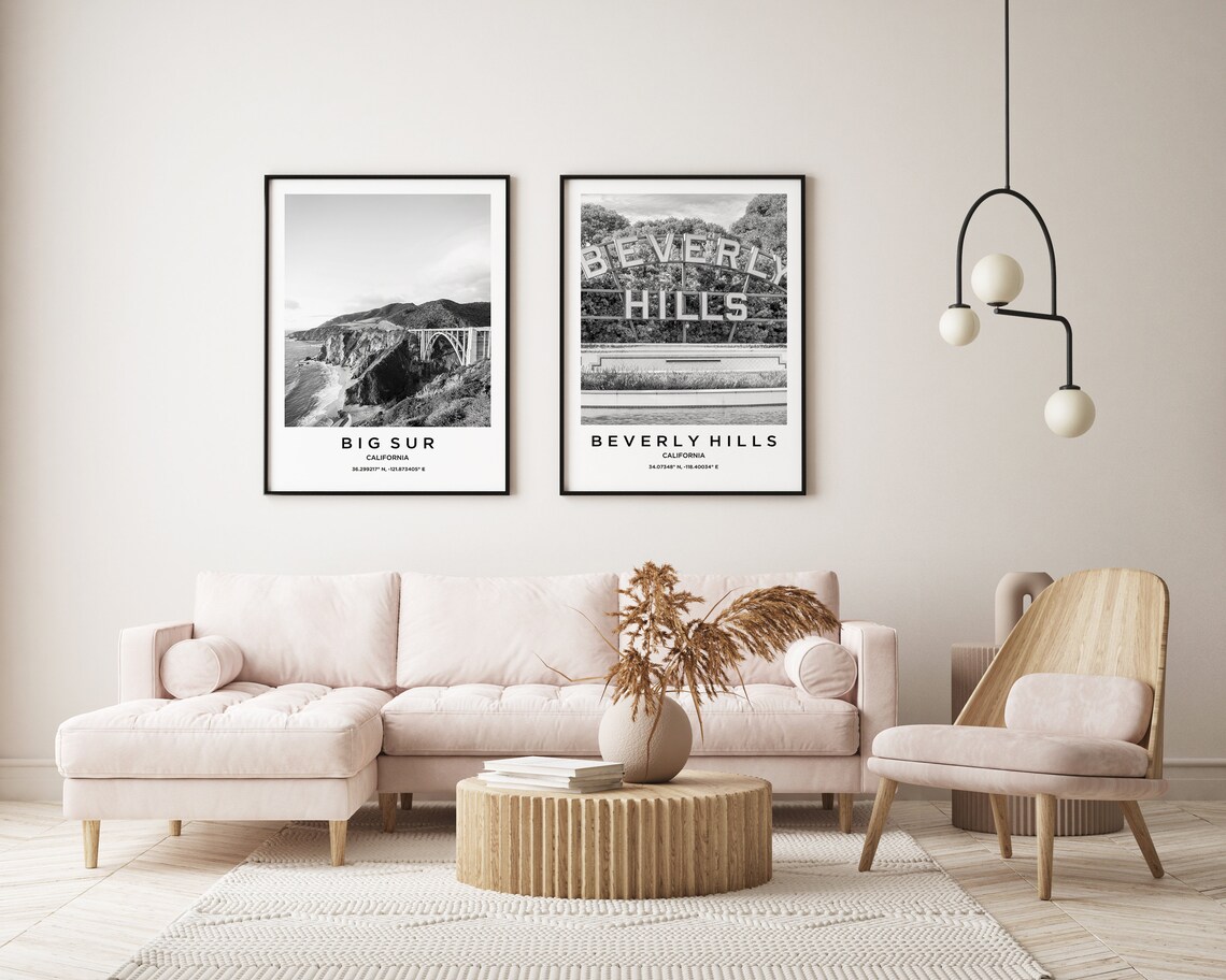Beverly Hills Travel Poster Beverly Hills Print Beverly Hills Photo Print Black And White Photography Monochrome Travel Photography - Image 3