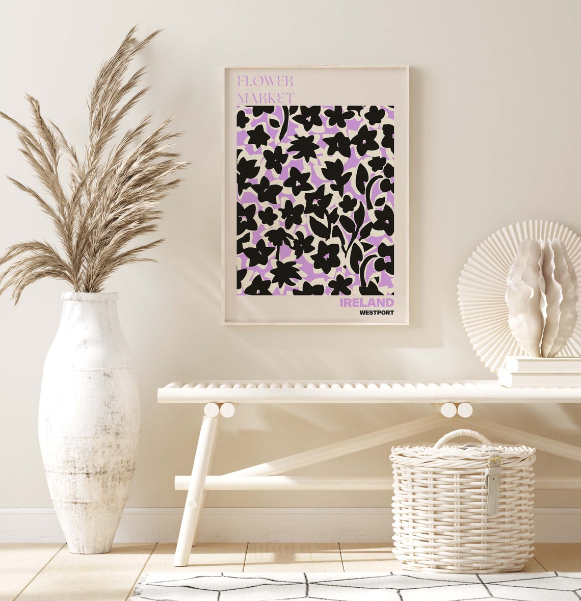 Westport Poster Westport Wall Art Westport Personalised Travel Poster Westport Flower Market Print Floral Wall Decor Ireland Poster - Image 2