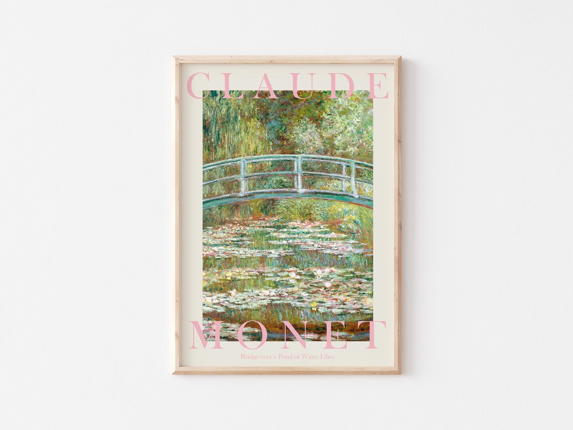 Claude Monet Bridge Over a Pond of Water Lilies Cream Poster - Image 3