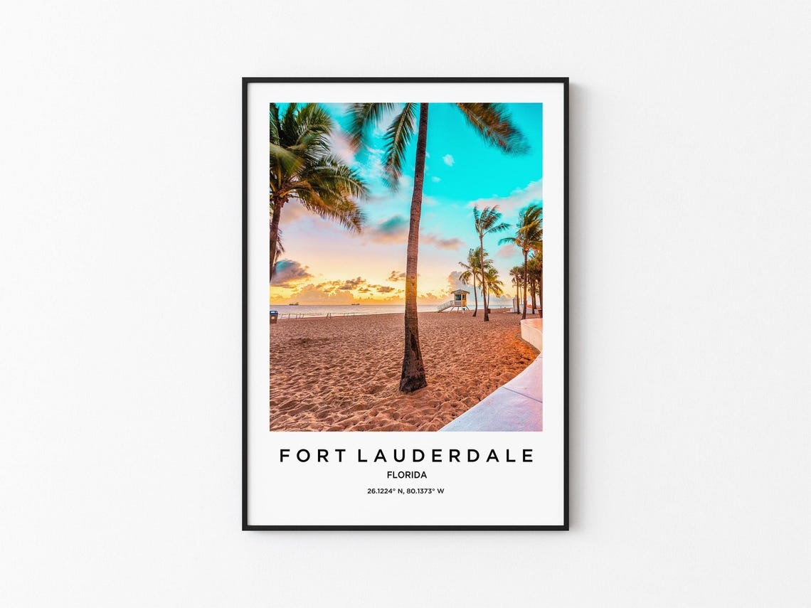 Fort Lauderdale Art Fort Lauderdale Print Fort Lauderdale Poster Fort Lauderdale Art Fort Lauderdale Photo Fort Lauderdale Map