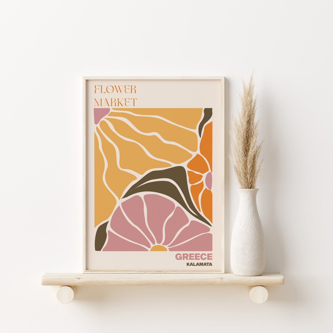 Greece Kalamata Flower Market Mustard Rose Abstract Bloom Poster - Image 3