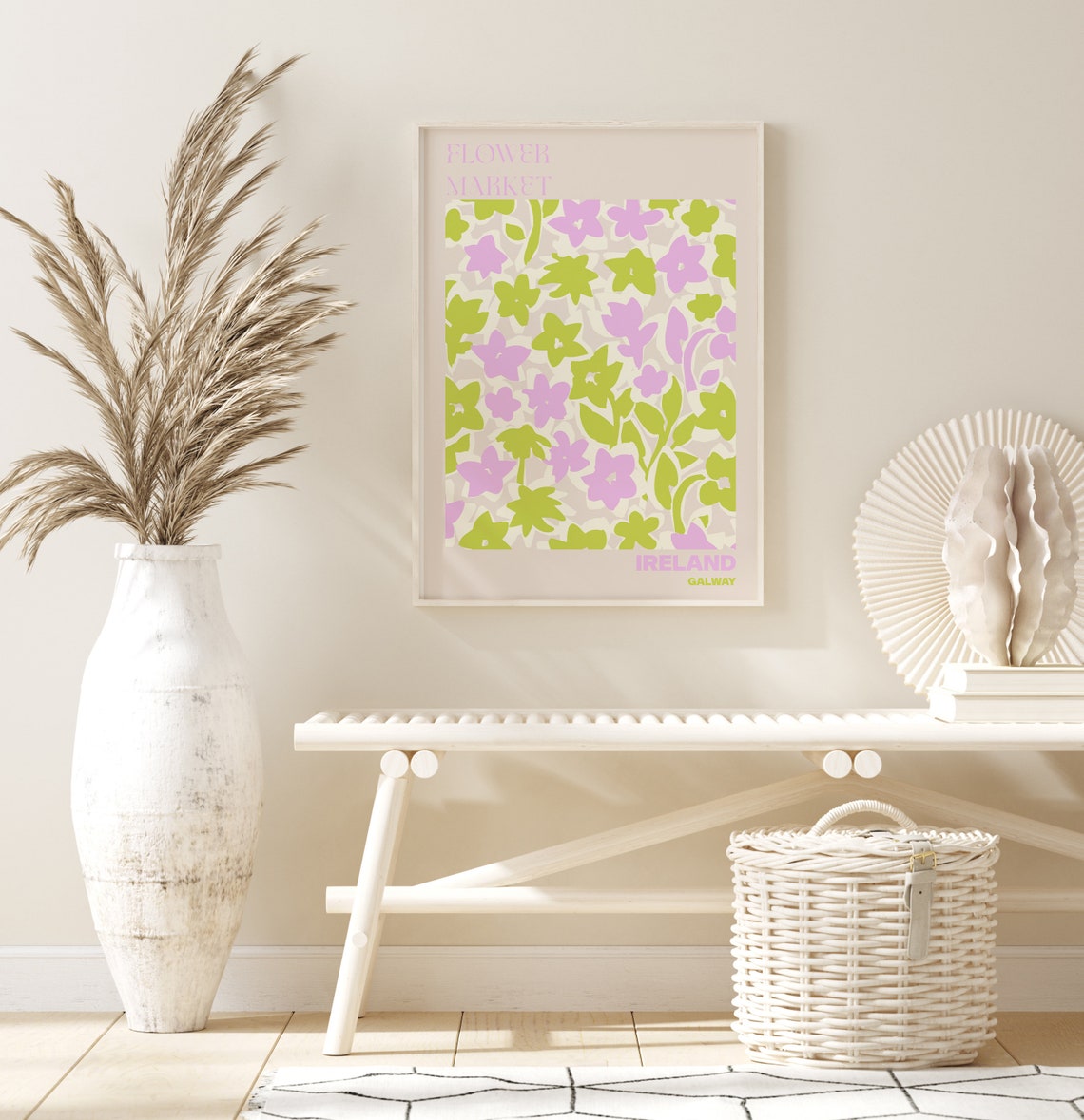Ireland Galway Flower Market Lavender Lime Abstract Bloom Poster - Image 3