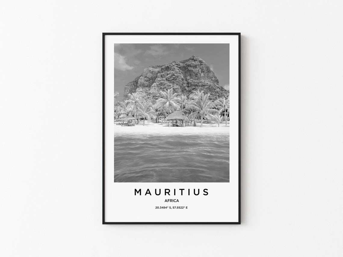 Mauritius Travel Poster, Mauritius Map Art