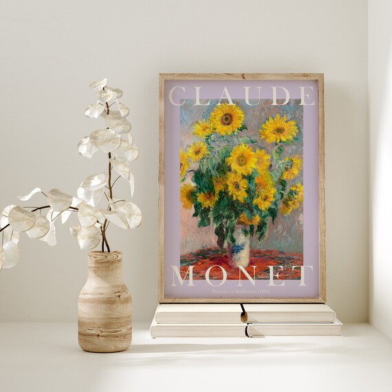 Claude Monet Bouquet of Sunflowers 1881 Lilac Exhibition Poster