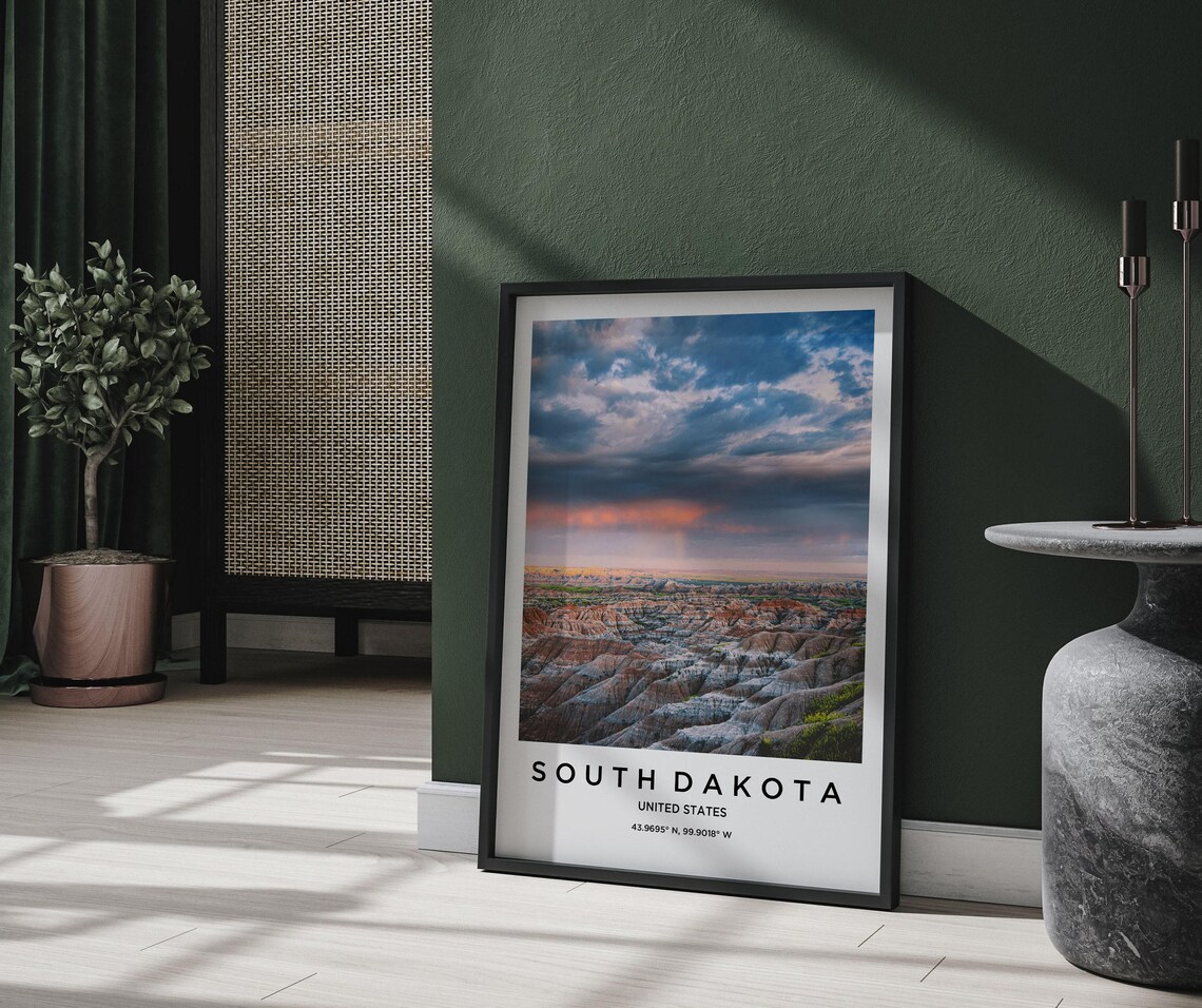 South Dakota Art South Dakota Print South Dakota Poster South Dakota Art South Dakota Photo South Dakota Map - Image 3