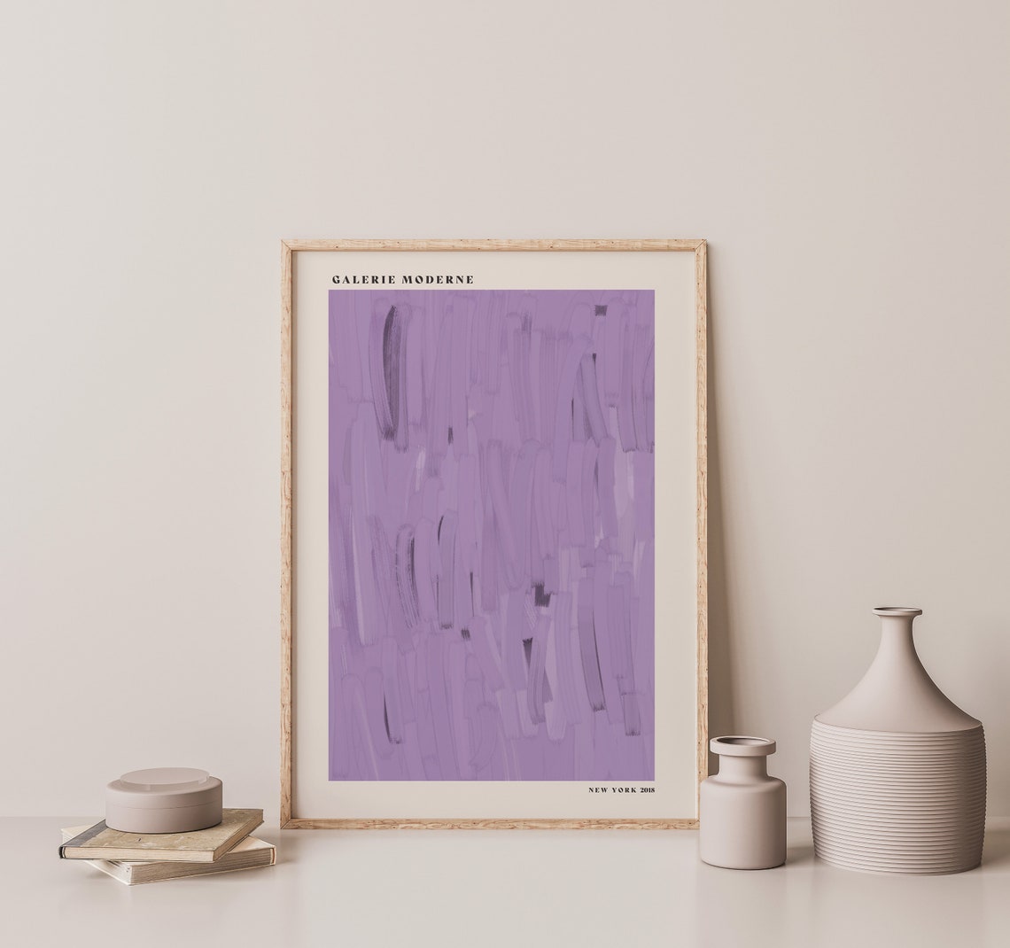 Galerie Moderne Lavender Brushstrokes Minimalist Abstract Poster - Image 2