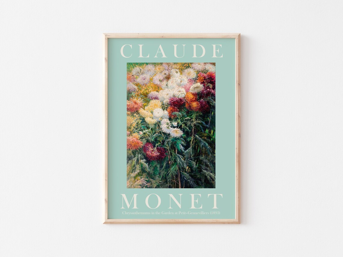 Claude Monet Chrysanthemums Garden Petit Gennevilliers 1893 Poster - Image 3