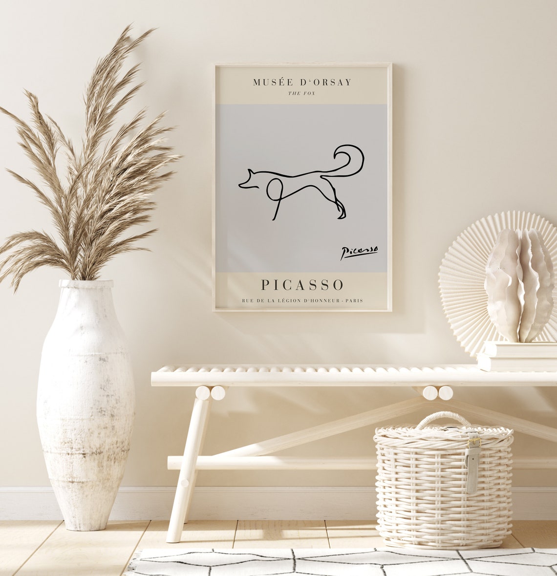 Pablo Picasso The Fox Minimalist Single Line Animal Art Print - Image 2
