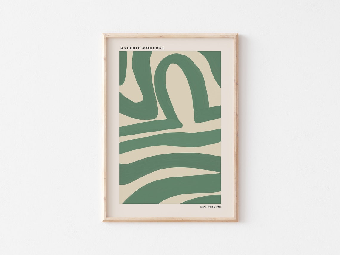Forest Green Abstract Brushstroke Shapes Galerie Moderne Poster - Image 3