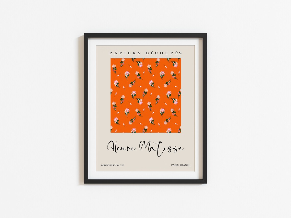Henri Matisse Papiers Decoupes Orange Floral Pattern Art Poster - Image 3