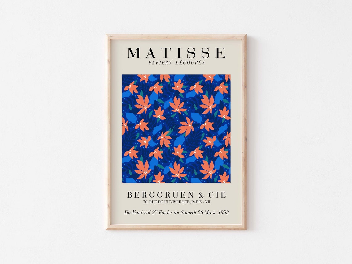 Henri Matisse Coral Floral 1953 Berggruen Papiers Decoupes Poster - Image 3