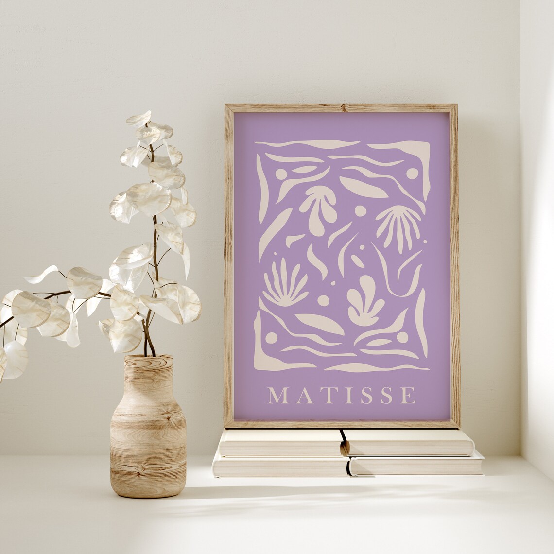 Matisse Lilac Purple Organic Cut Out Shapes Abstract Art Poster - Image 2