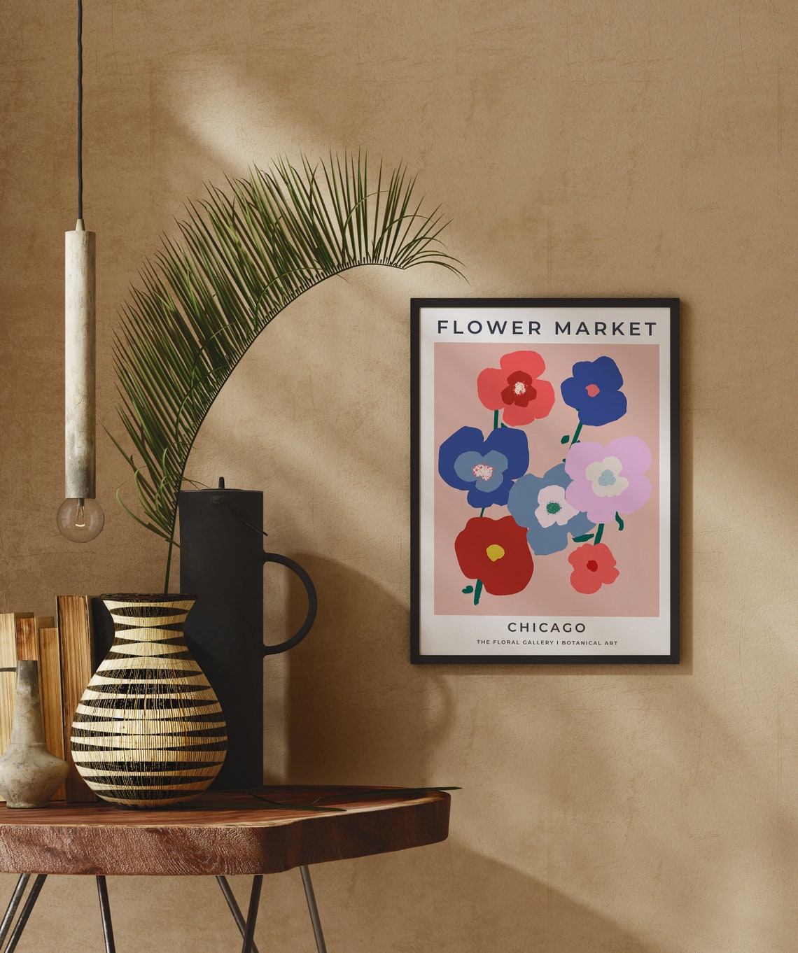 Flower Market Chicago Bold Poppy Flowers Peach Botanical Poster - Image 2