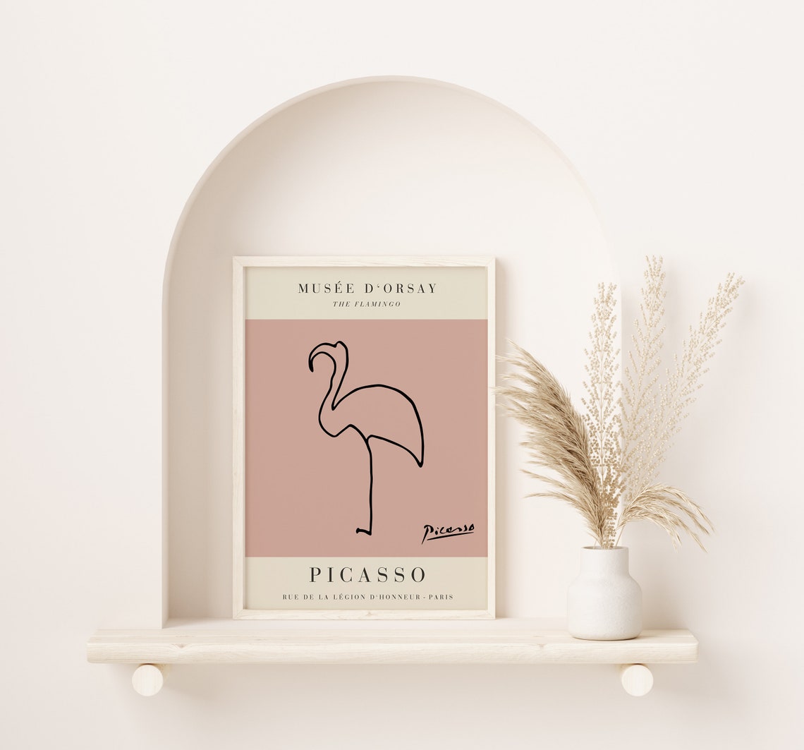 Pablo Picasso The Flamingo Minimalist Single Line Drawing Art Print - Image 2