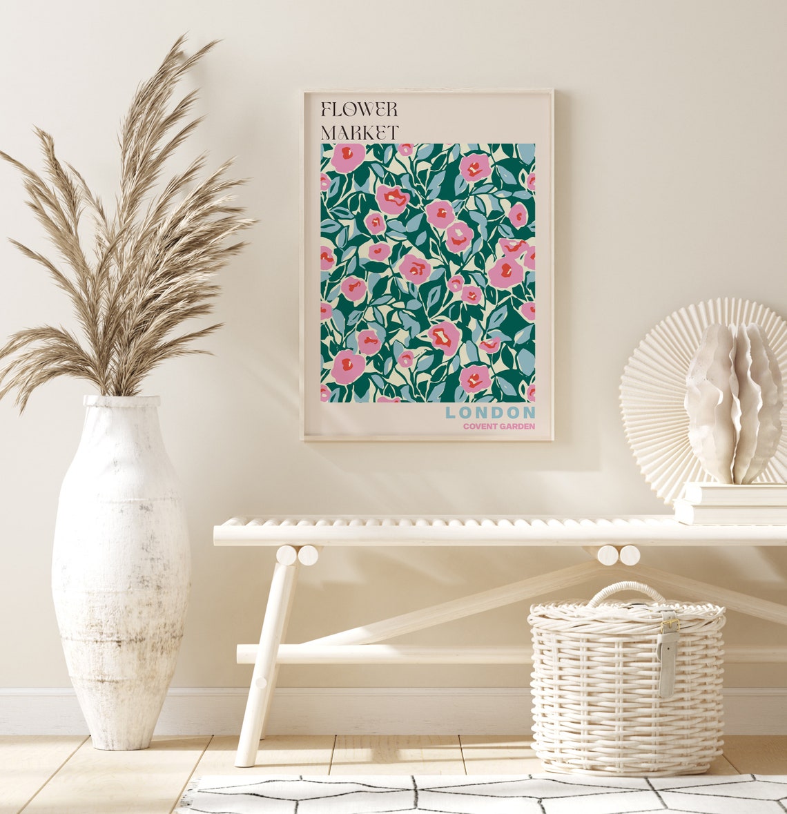 Covent Garden Poster Covent Garden Wall Art Covent Garden Personalised Travel Poster Covent Garden Flower Market Print Floral Wall - Image 3