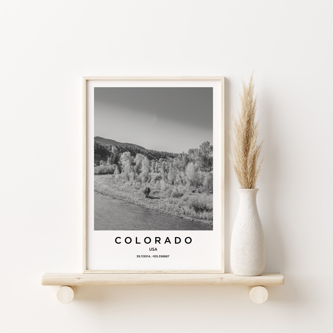 Colorado USA Black And White River Valley Landscape Photography Poster - Image 3
