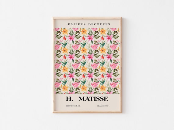 Floral Matisse Print, Tropical Flowers Art Print