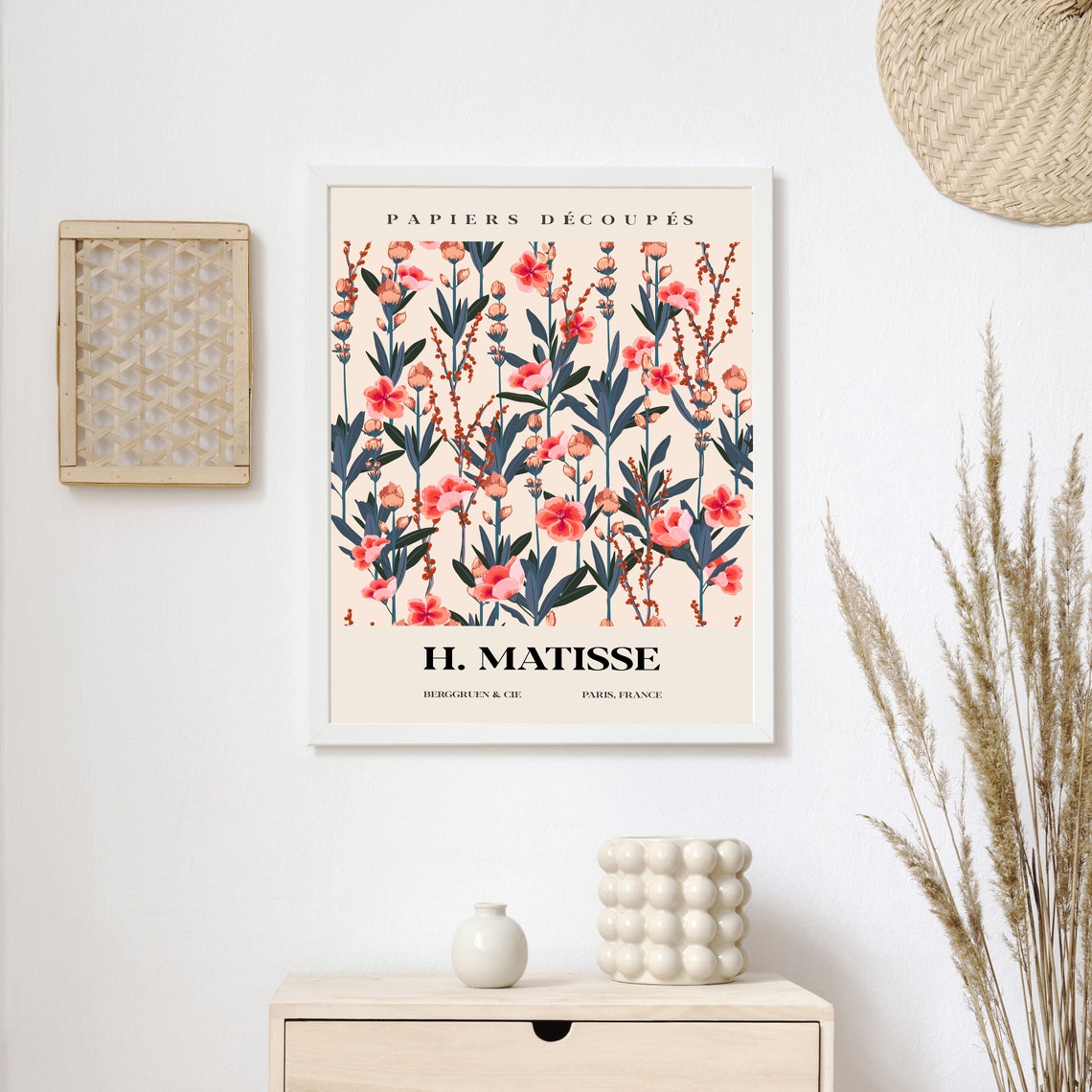 H Matisse Coral Wildflower Field Papiers Decoupes Paris Poster - Image 2