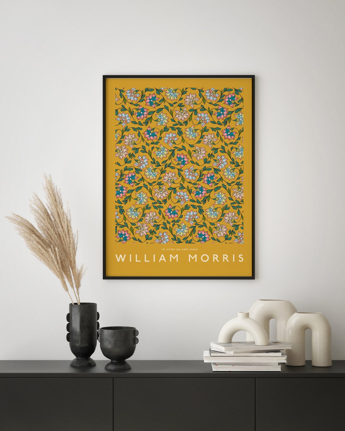William Morris Mustard Yellow Floral Victoria Albert Museum Poster - Image 3